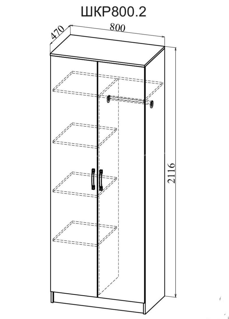 Ширина шкафа для одежды. Шкаф Ронда ШКР800.2. Шкаф двухстворчатый 